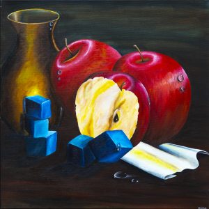 Drei Äpfel, 2020 (60 x 60 cm)