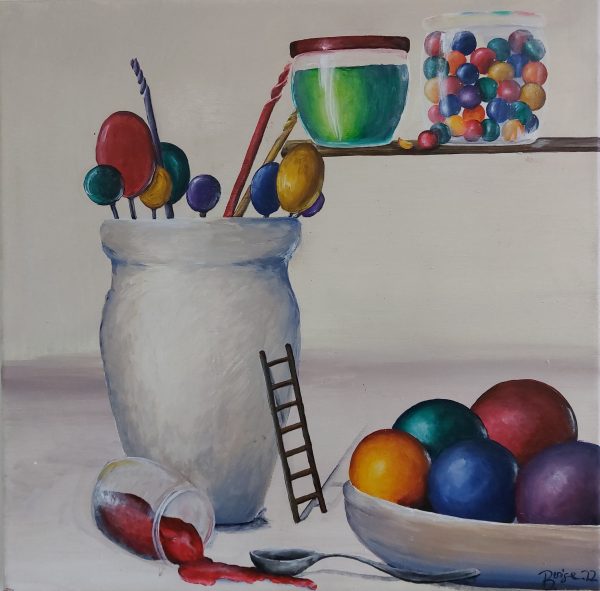 Sweets, 2022, Acrylmalerei auf Leinwand, 58x58x1,5
