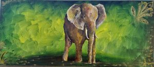 elephant with ornaments, 2023_58 x 25 cm