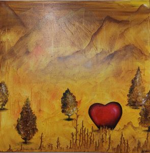 Heart in the mountains_, 2022_60x60