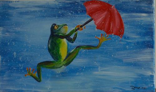 Frosch im Regen, 2020